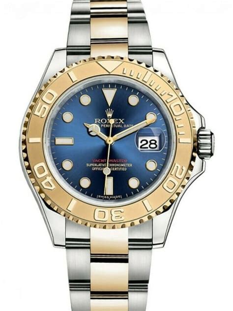 rolex yachmaster ss and gold blue face|Rolex yacht master review.